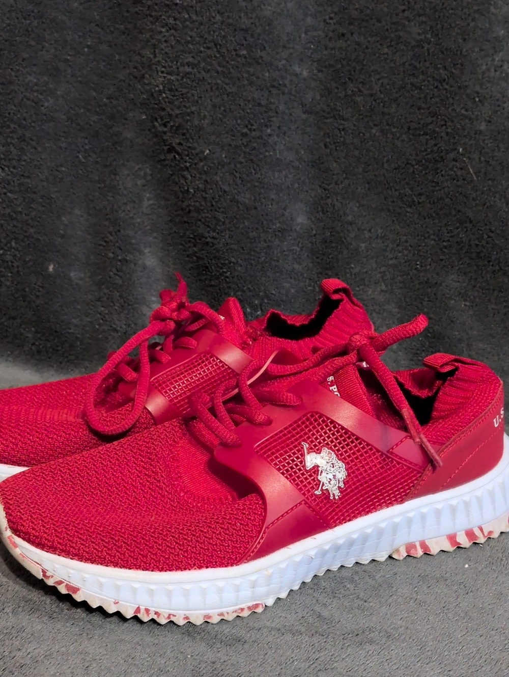 U.S. Polo Assn. Women's Crimson Knit Lace-Up Sneakers